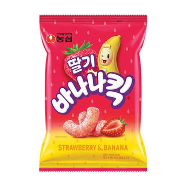 Кукурузные палочки со вкусом банана и клубники Тальги банана кик 60g Nongshim