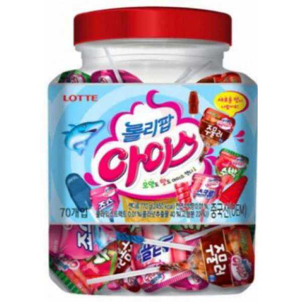 Леденцы в банке (леденцы лоллипоп айс кенди) Lollipops Ice Candy Jar 11g*60pcs Lotte