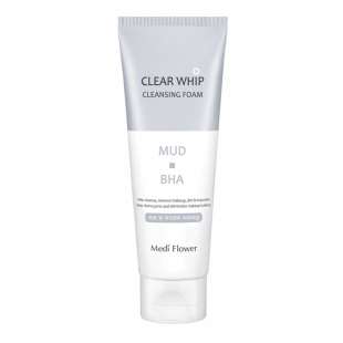 Пенка для умывания с глиной и салициловой кислотой Mud&BHA Clear Whip Cleansing Foam 120ml  Medi Flower