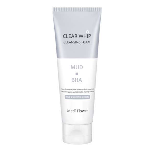 Пенка для умывания с глиной и салициловой кислотой Mud&BHA Clear Whip Cleansing Foam 120ml  Medi Flower