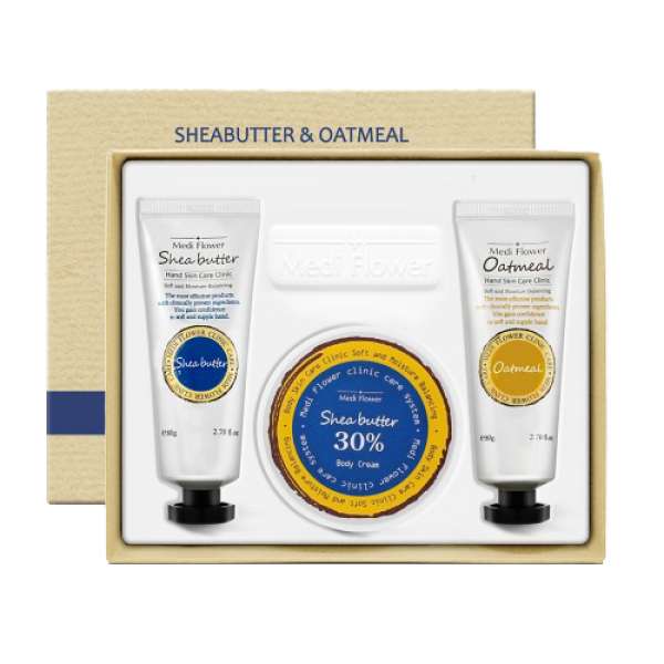 Набор для тела "Масло ши и овсянка" Sheabutter & Oatmeal Body Care Set 80g*2+150g Medi Flower