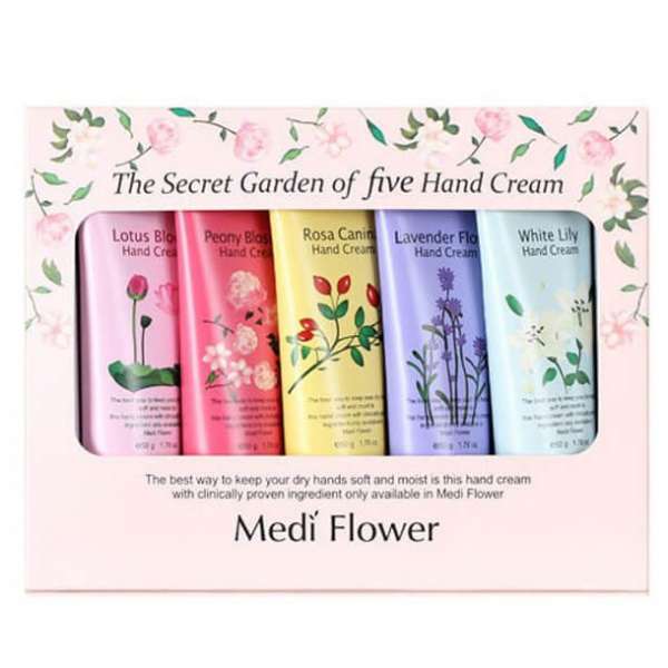 Набор парфюмированных кремов для рук The Secret Garden of Five Hand Cream Set 50g*5 Medi Flower