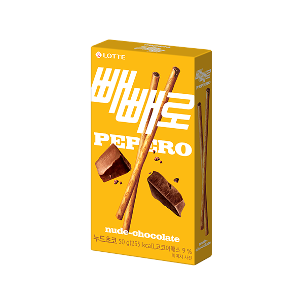 Печенье соломка с  шоколадной начинкой (Нуд Пеперо) Pepero Nude 42g Lotte