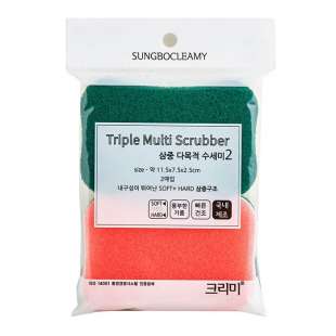 Скруббер для мытья посуды Triple Multi Scrubber 2p Sungbo Cleamy